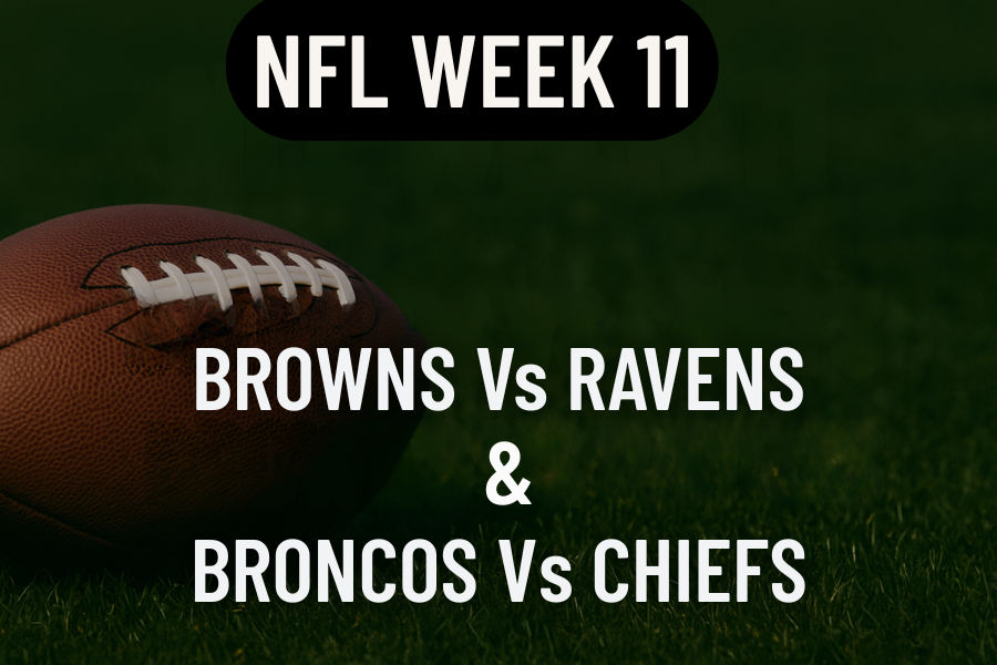 nfl matches of browns and ravens and broncos and chiefs